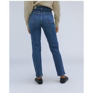Everlane The original Cheeky Jean Straight Leg Dark High Rise Zip Fly Regular 28